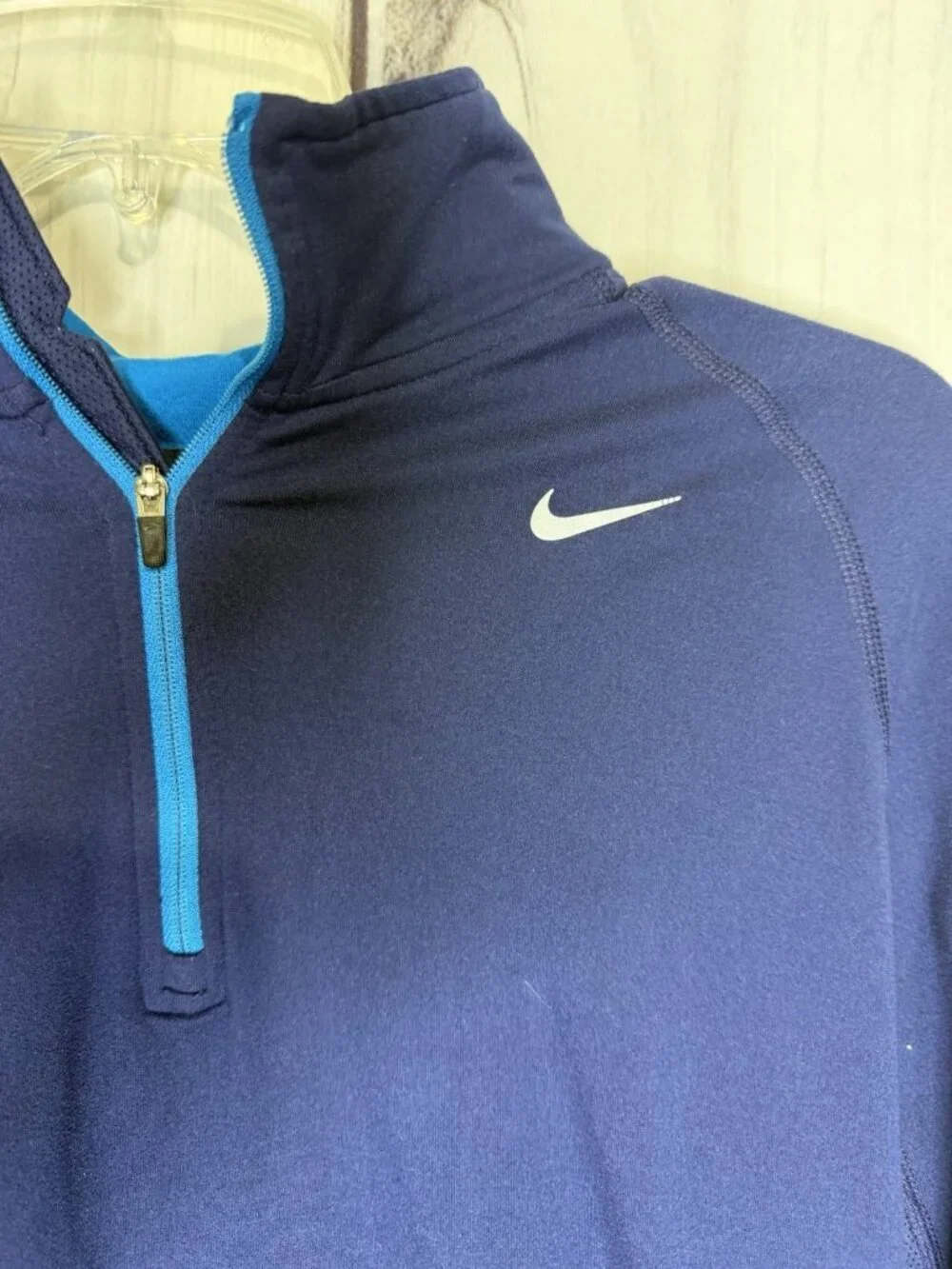 Nike Element Running 1/4 Zip Dri-Fit Navy Blue Long Sleeve Top Base Layer Sz M